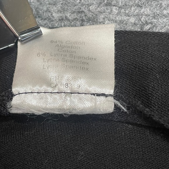 Vintage Lauren Ralph Lauren Womens Pants Black Plus Sz 20W Cotton‎ Leather Brass - Picture 12 of 13